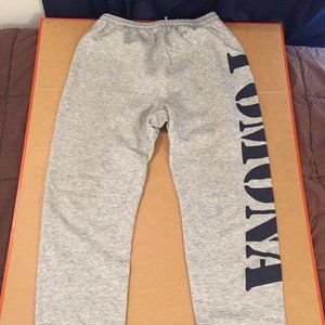 POMONA Sweatpants heather gray vtg spellout gym cal poly tri blend rayon gussett